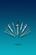 Sterile Surgical Instrument Set with Gradient Background